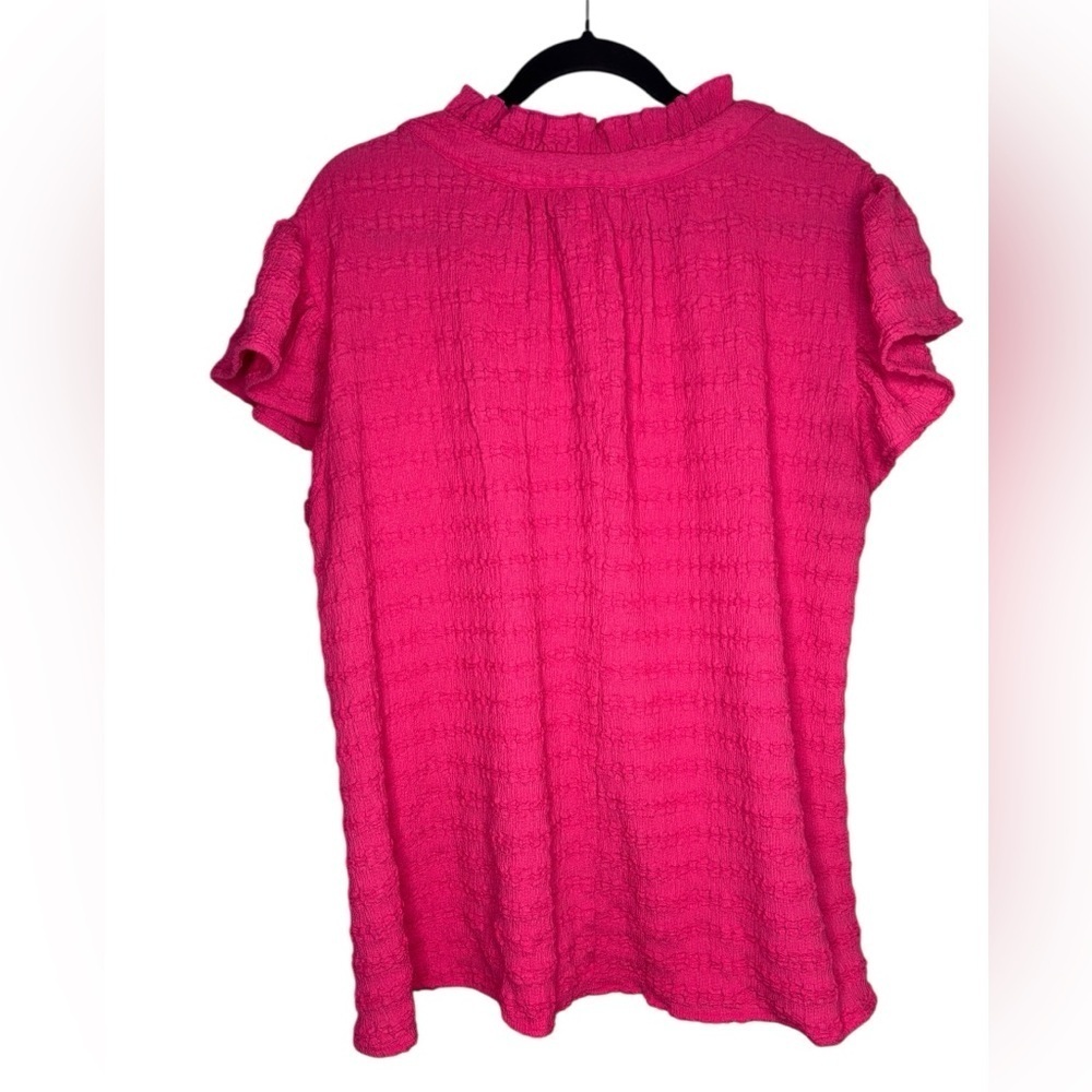 Umgee Barbie Flowy Pink Textured Blouse Size Large - Picture 6 of 9